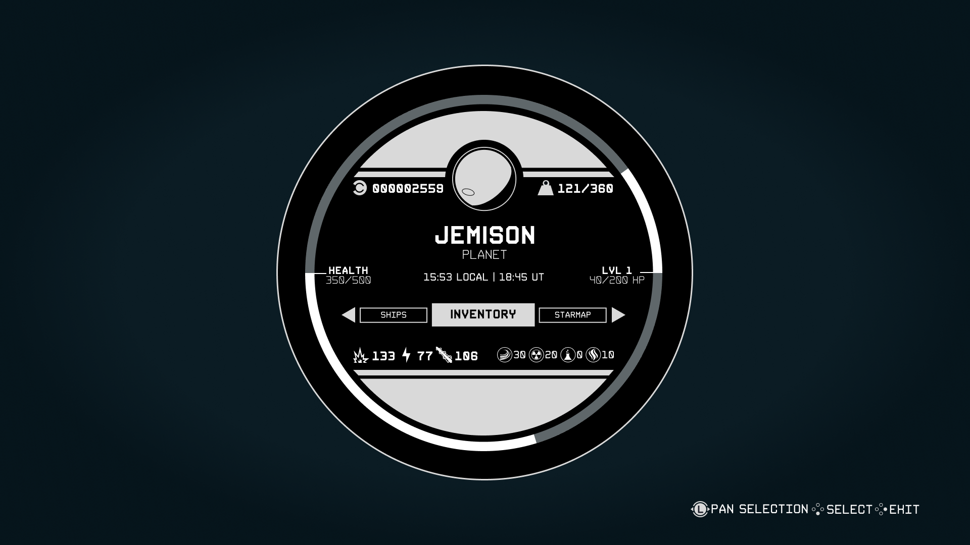 Player Menu — Landing